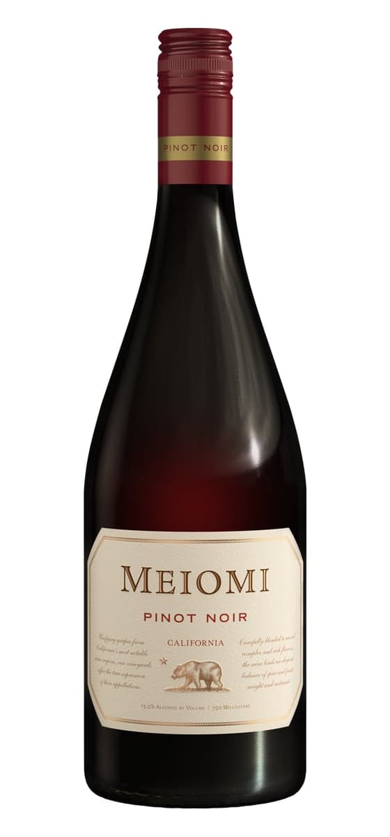 Bottle of Meiomi Pinot Noir