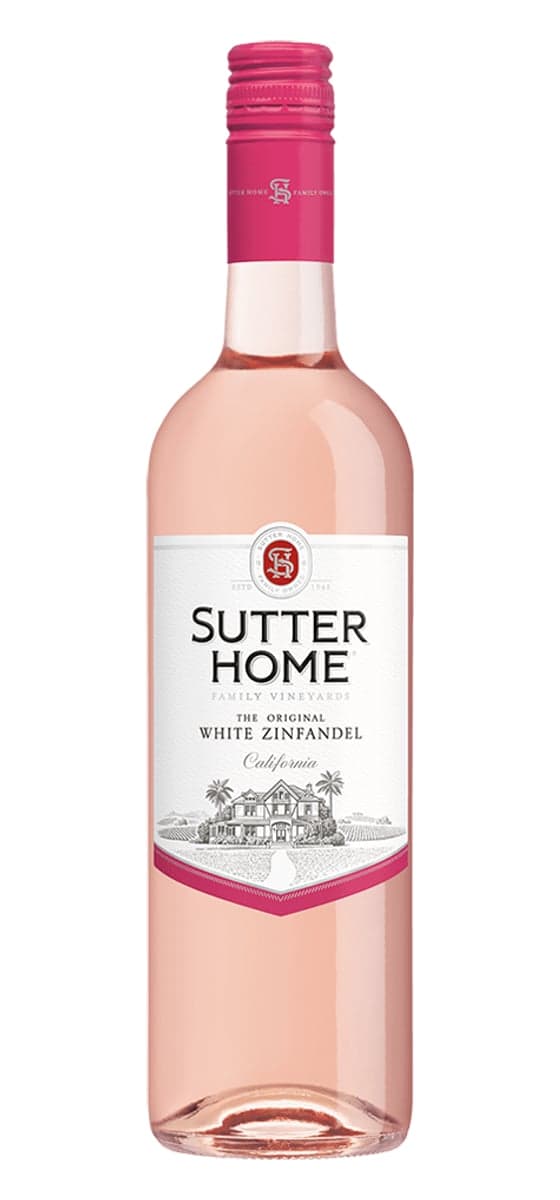 Bottle of Sutter Home White Zinfandel